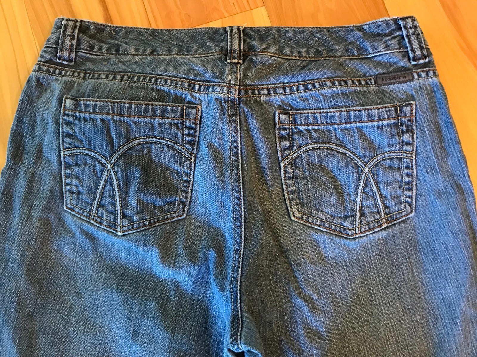 Liz Claiborne Bootcut Jeans w/Leather Quilted Buttons, Vintage 90s Size 10