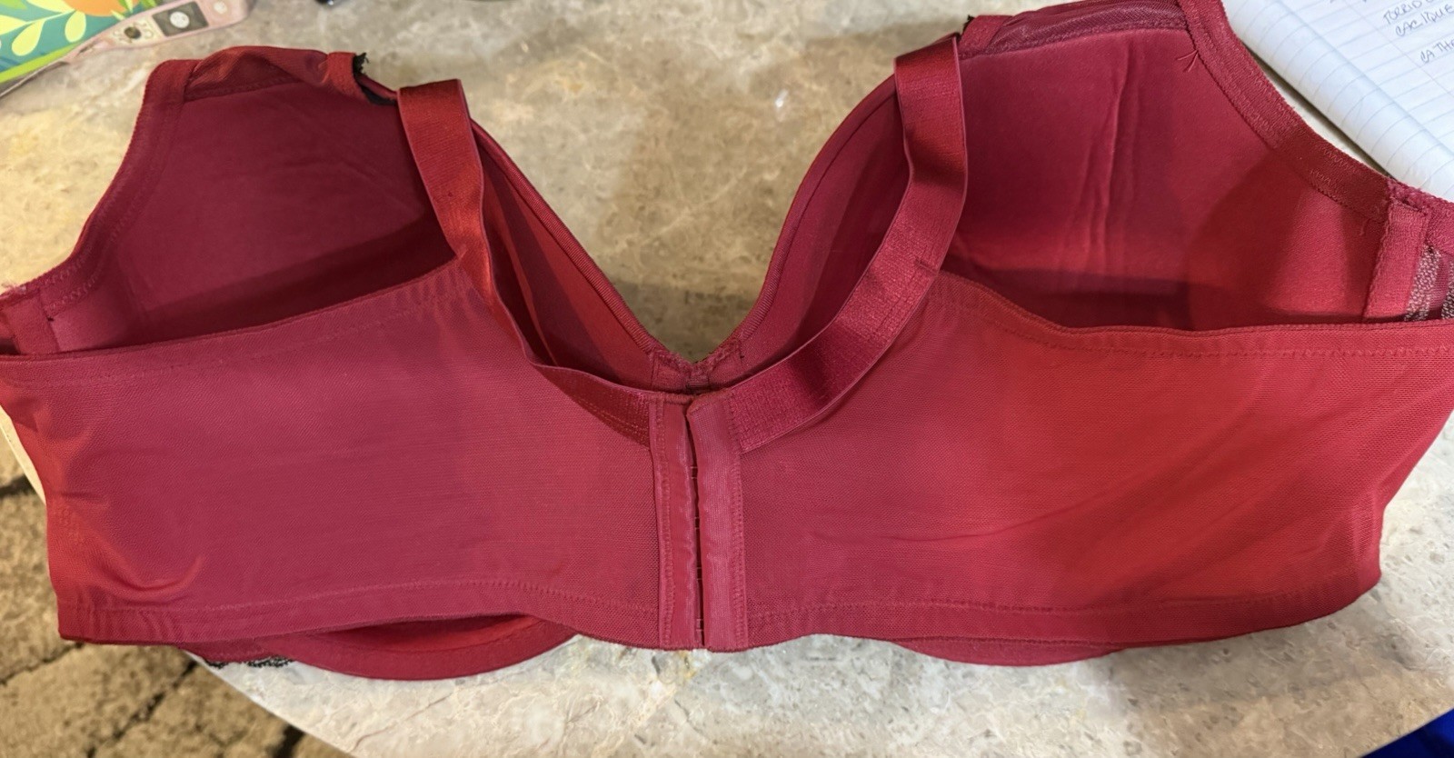 VINTAGE CATHERINES INTIMATES MAROON & BLACK BRA! 50 D