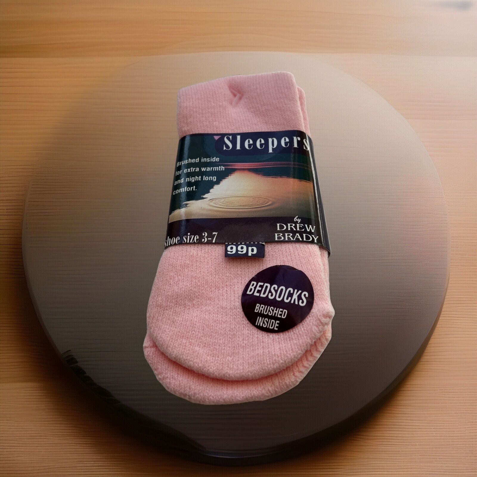Women’s VTG Socks Drew Brady Sleepers USA 90s Crew Bedsocks Brushed Inside 7-9