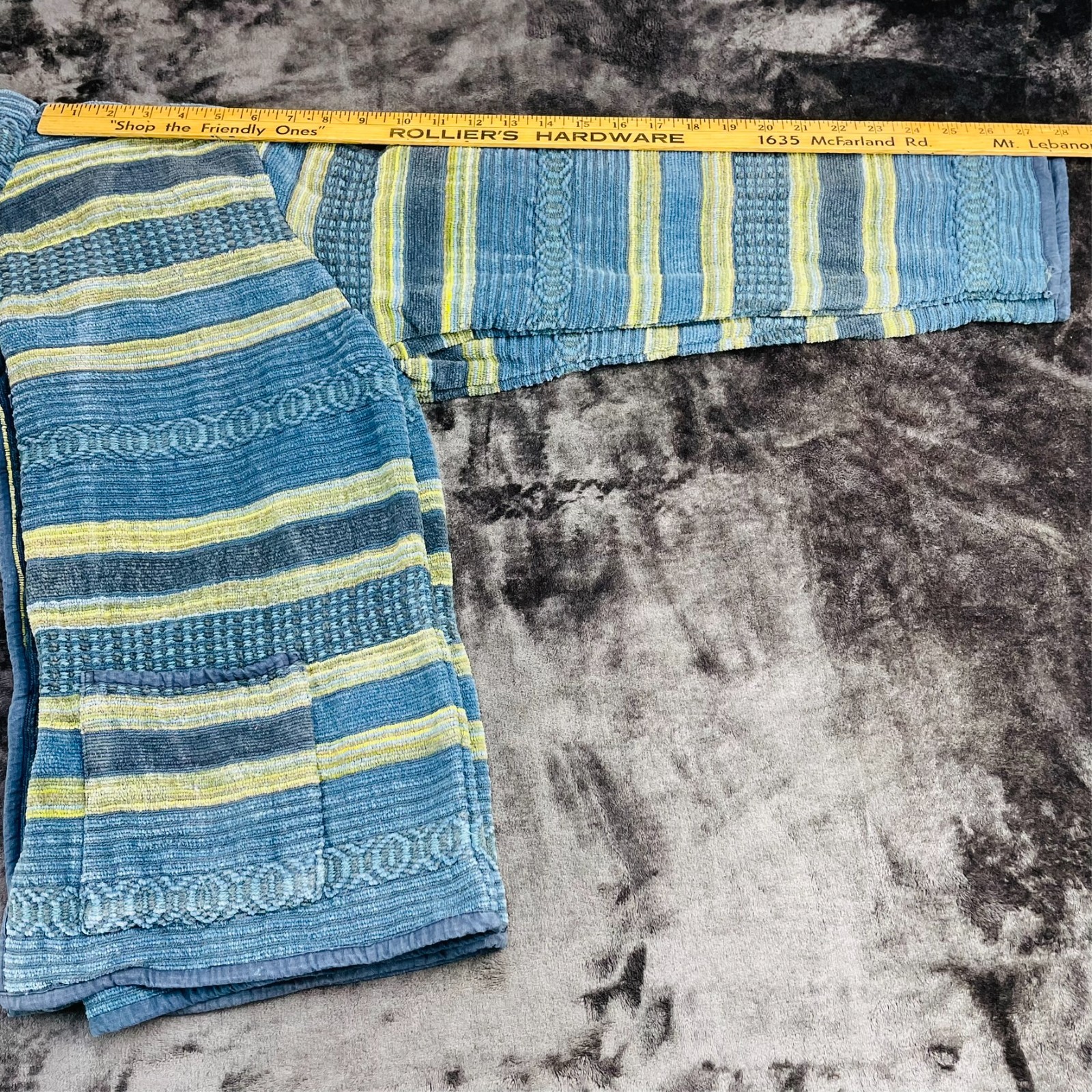 VTG 90s Flashback Woven Cotton Jacket Blue Yellow Striped Boho Button Cardigan