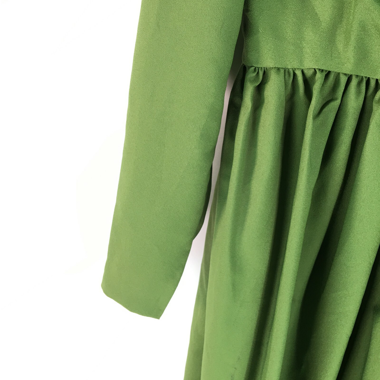 VTG Womens MaryLou Handmade Draped Neck Olive Green Gown Dress Size Large