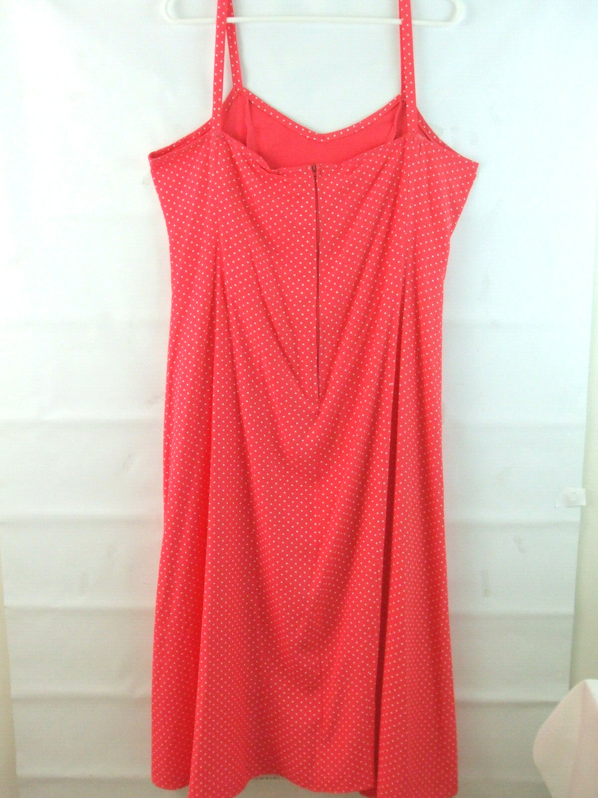 Vintage Women’s 8 Hand Made Strap Sundress Red White Dot Sleeveless Back Zipper