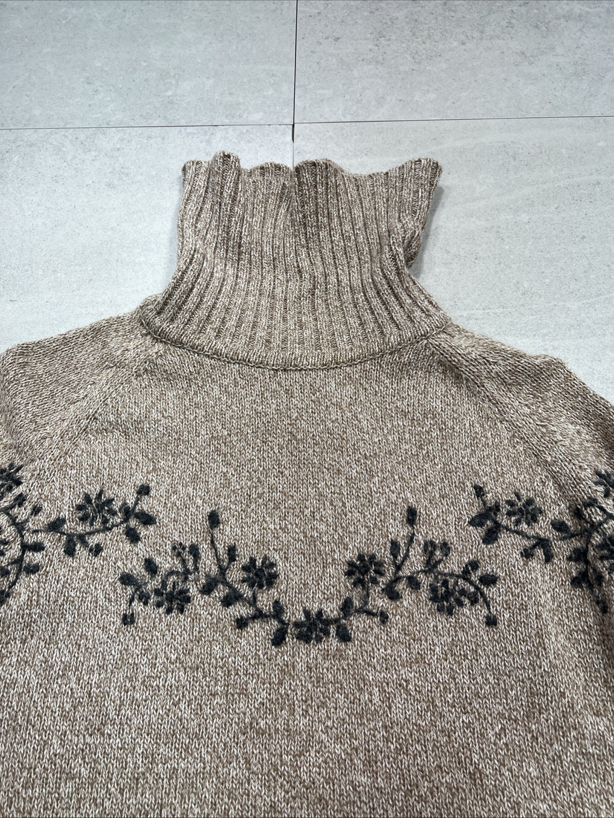 Vtg Eddie Bauer Lambswool New Zealand Rolled Turtleneck Sweater Women Nordic M