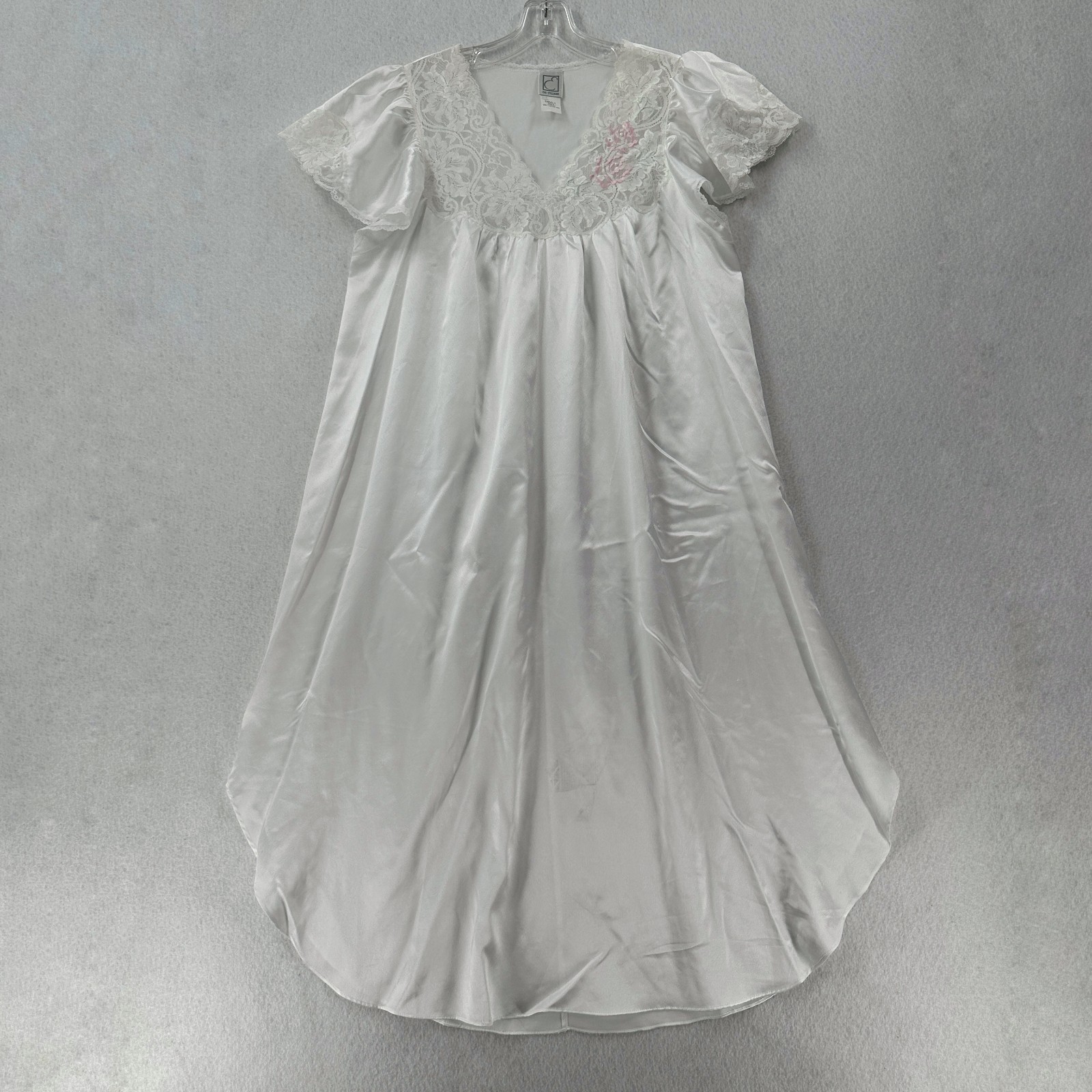 Vintage Eve Stillman Nylon Nightgown Lingerie Women’s SMALL Lacy Silky Satin