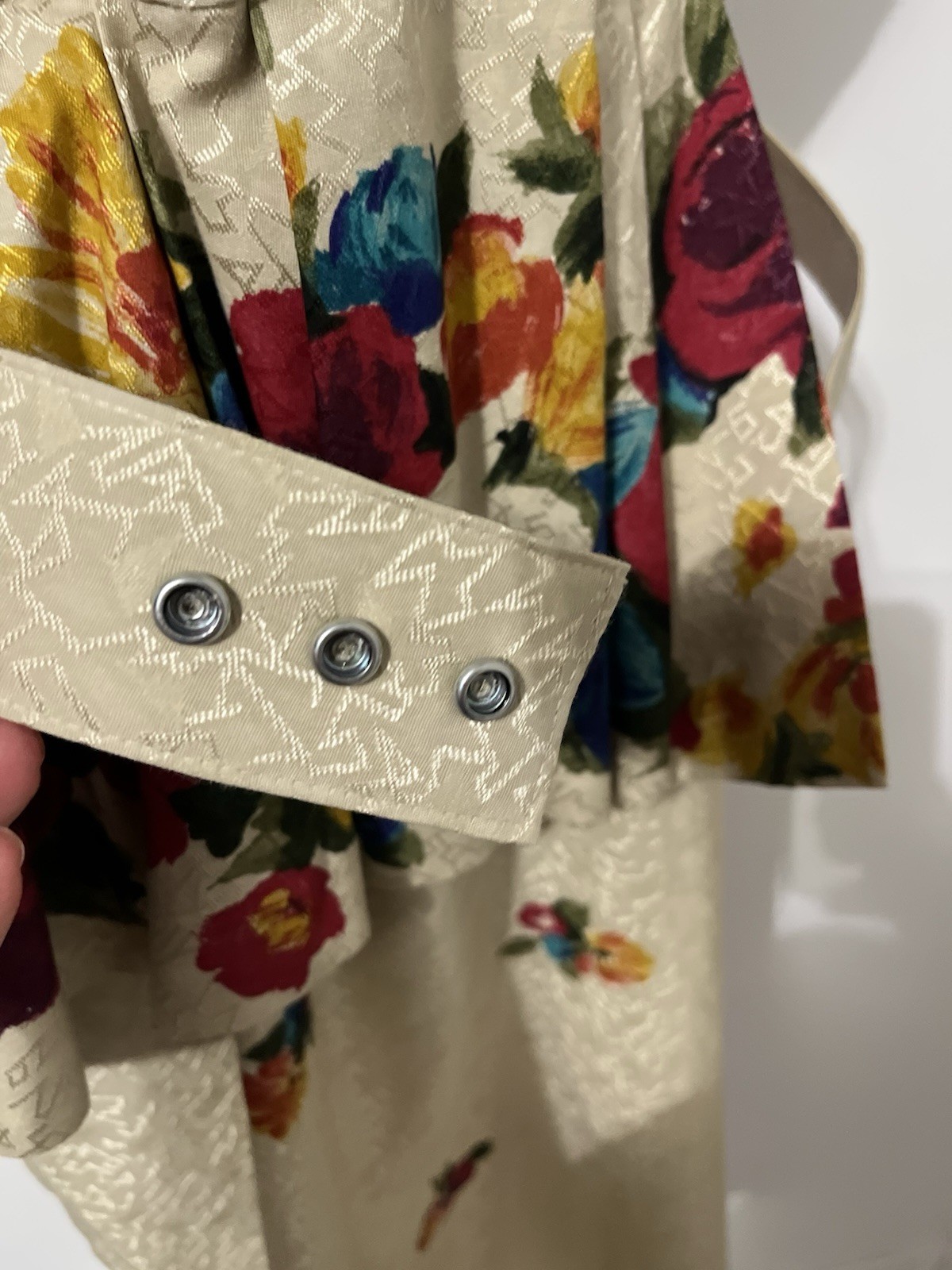 Antara Vintage Made in USA 80s Floral Peplum Dress Beige Multi-Color 9/10