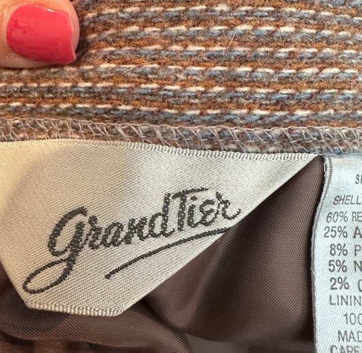 Grand Tier Vintage 80s 90s Tweed Pencil Skirt Size 12 Minimalist Office Siren