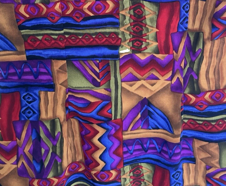 Vtg John Roberts Career Dress Abstract Shift Dress Women 10 Art to Wear Business