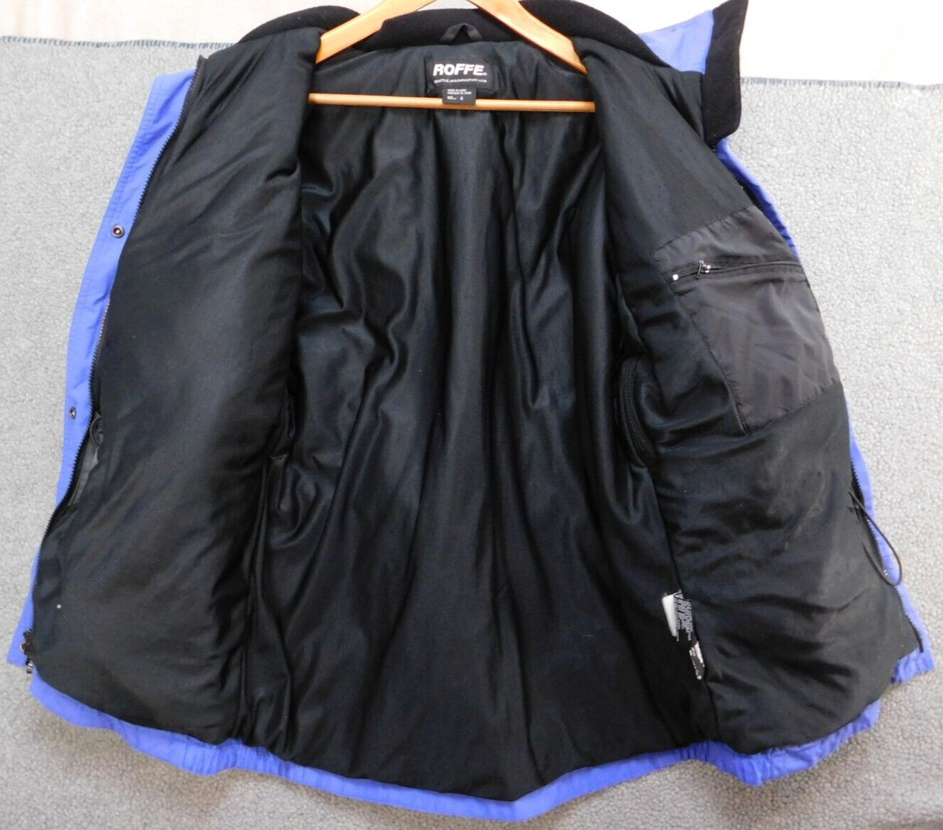 Womens Vintage Roffe Ski Jacket Winter Hooded Waterproof Breathable~Size 12 Blue
