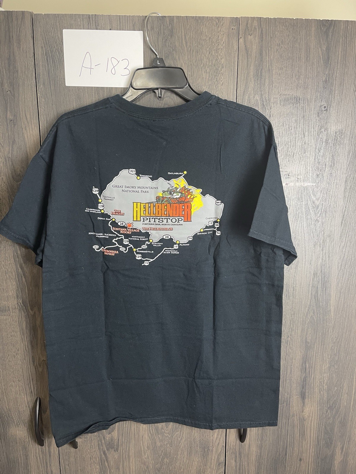 Vintage Hell Bender Pit Stop Fontana Damn North Carolina T-Shirt Adult Large