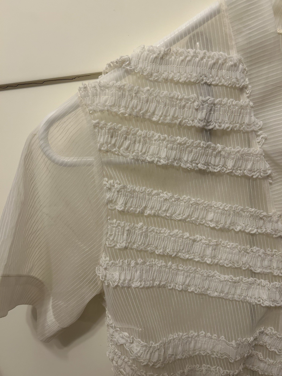 Off-White/Ivory Women’s Antique Sheer Blouse Vintage EST 1950’s