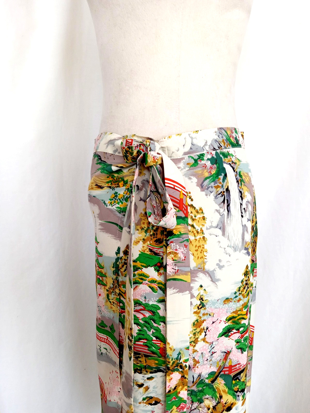 Vtg 80s Lucky Beach Hula Wear Paradise Found Hawaiian Wrap Skirt Sz M Hong Kong