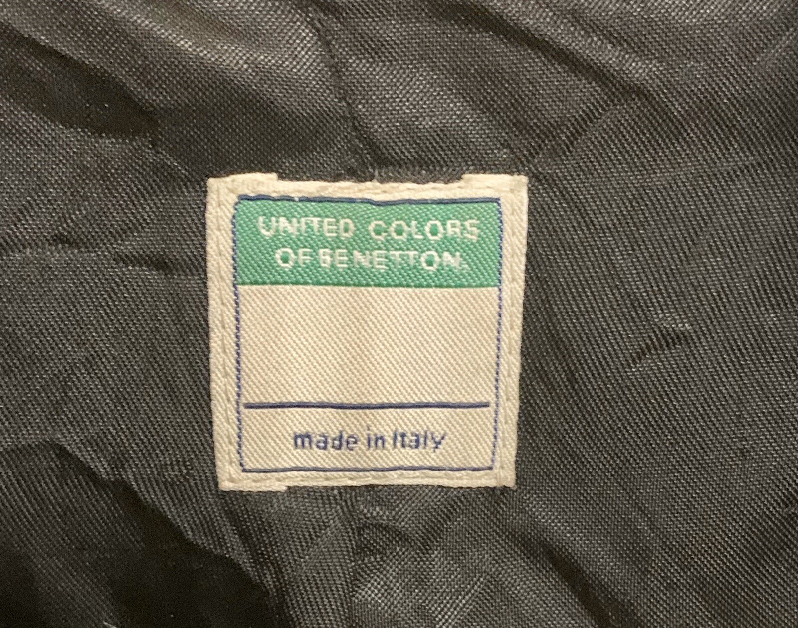 United Colors Of Benetton Womans Med Coat Black Faux Fur Vintage Italian Peacoat