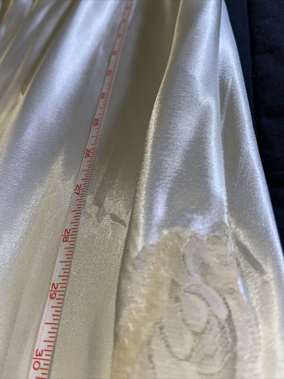 Vintage Expressions Sm Bridal Robe Gown PEIGNOIR SET Cream Sateen Lace Beading