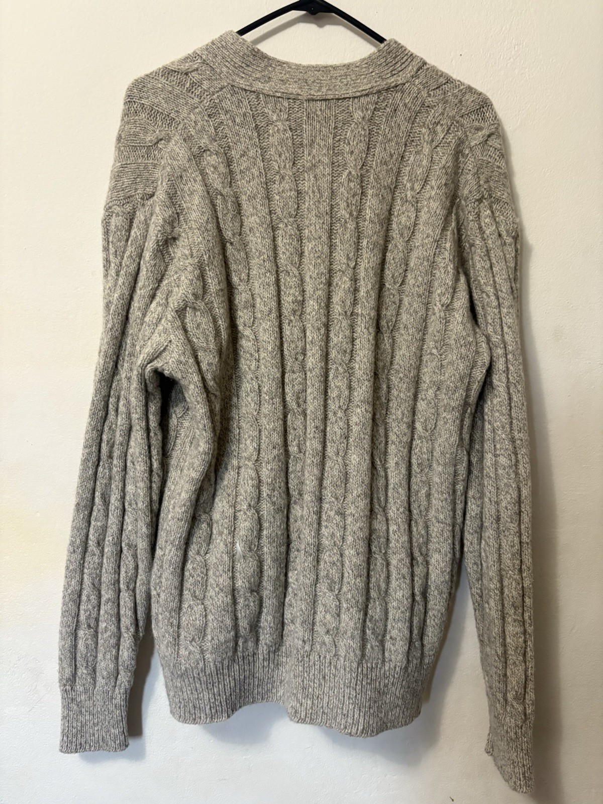 Vintage Boat House Row GRAY Chunky Knit Button Up Sweater Size XL