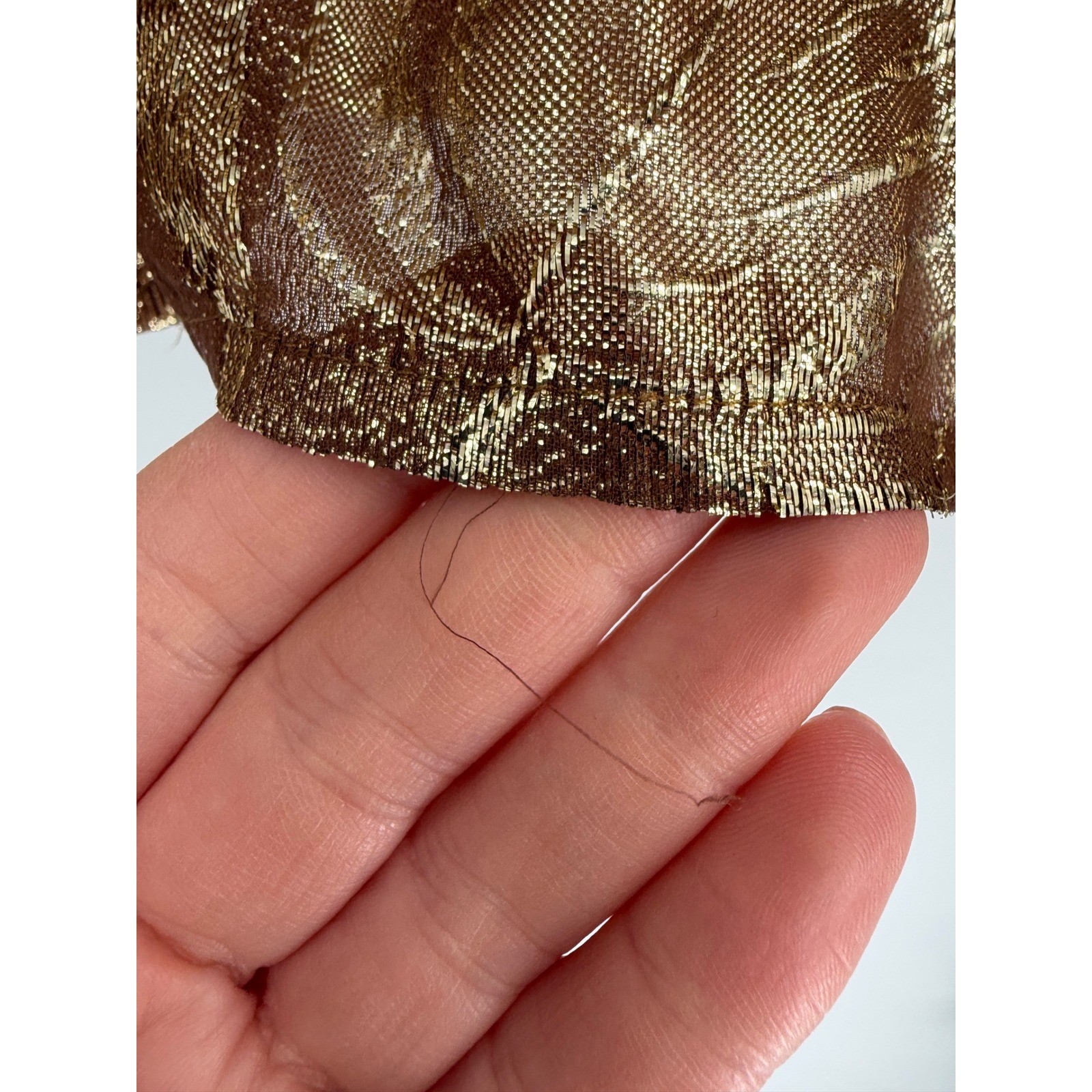 Nina Ricci Blouse Womens 16 Bronze Gold Metallic Lurex 80s Vintage Glam Disco