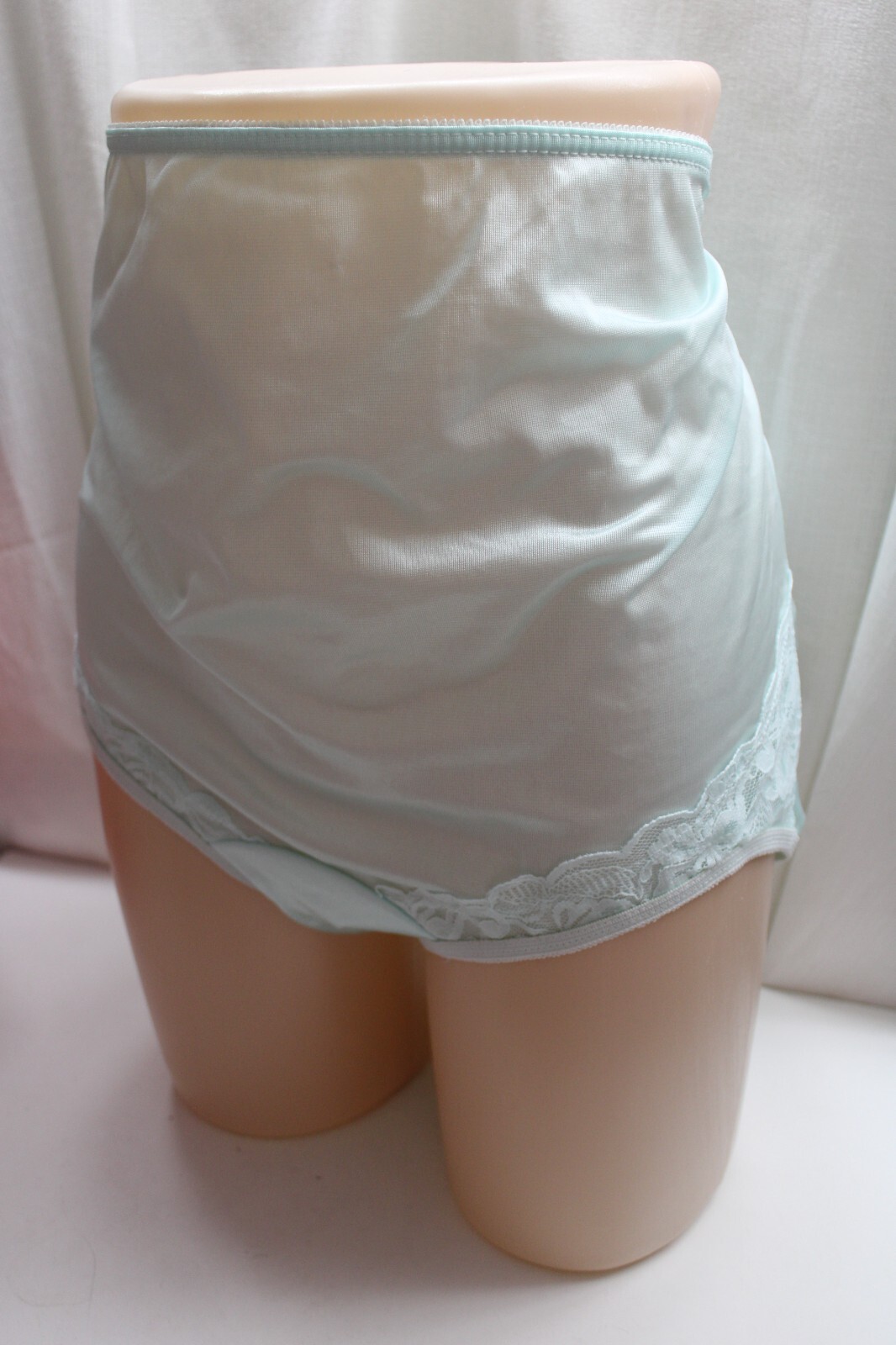 Vint. Sissy Nylo/Spand Baby Green Brief High Waist Tummy Control Silky Panties10