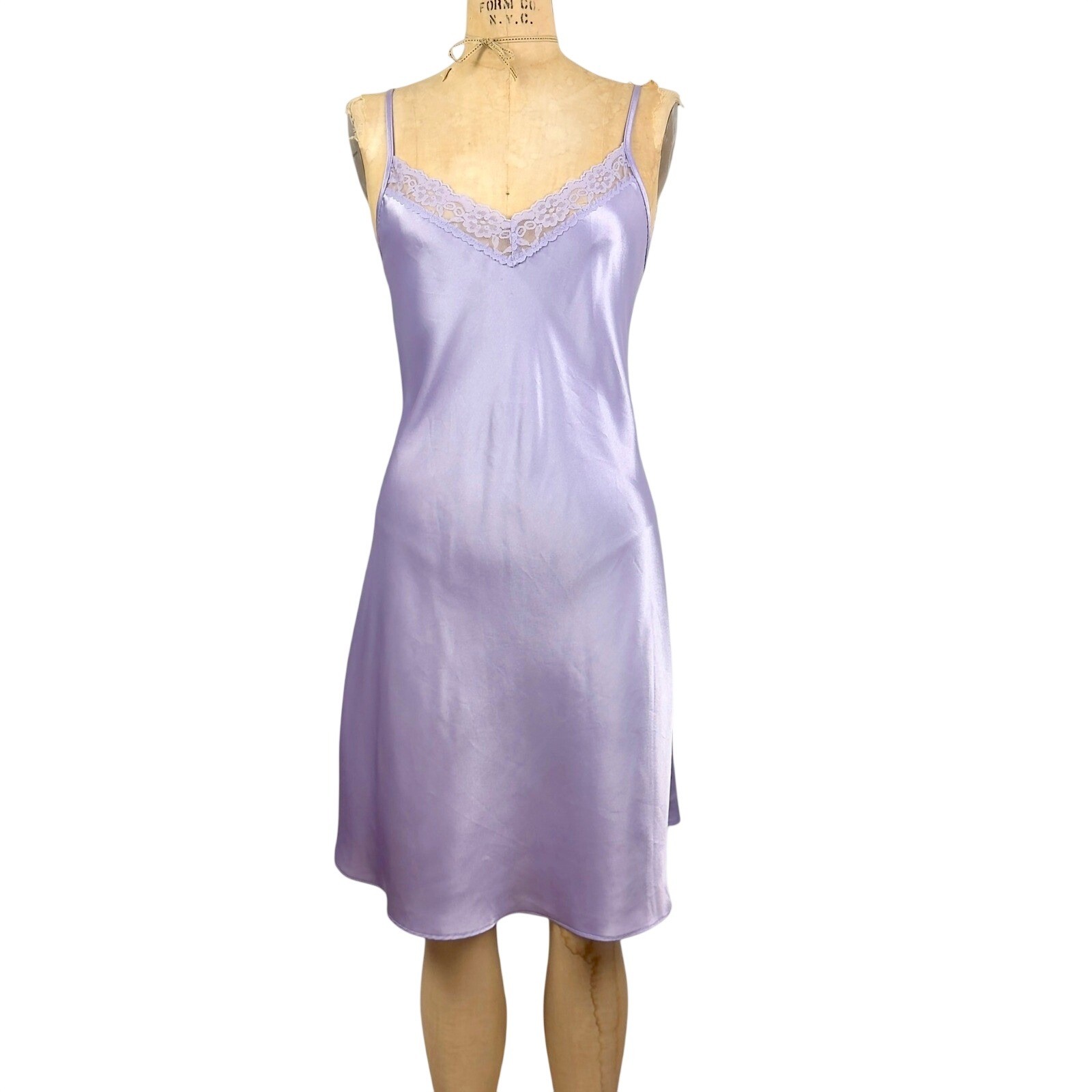 90s Gilligan O’Malley Satin Slip Dress Coquette Angelic Lavender Midi Vintage