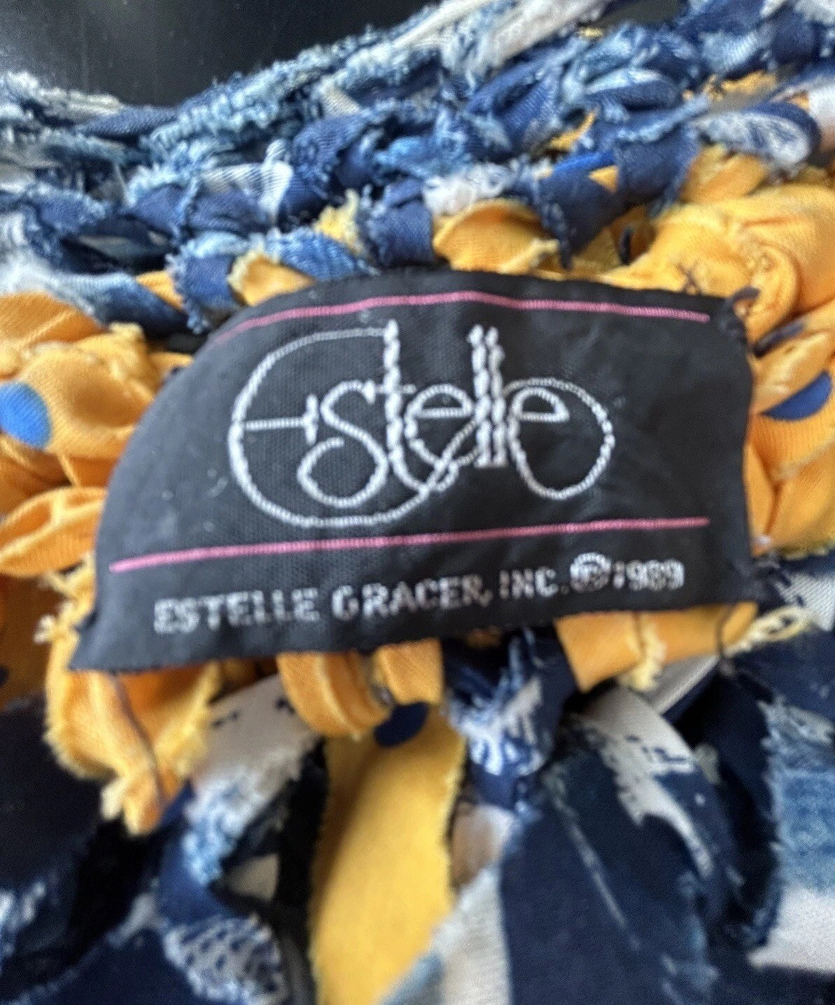 Vtg Vest Medium Estelle Gracer Hippie Rag Rug Artisan Crafted Festival Boho 1989