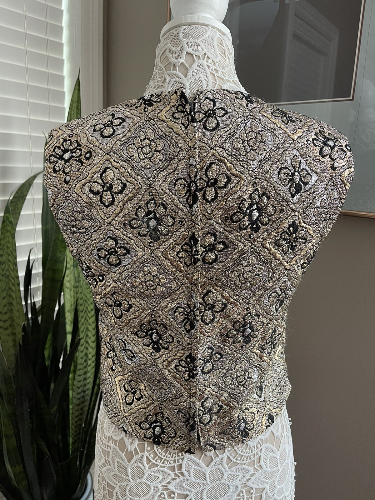 Vintage 1960s Gold Lamé Malbe Original Top