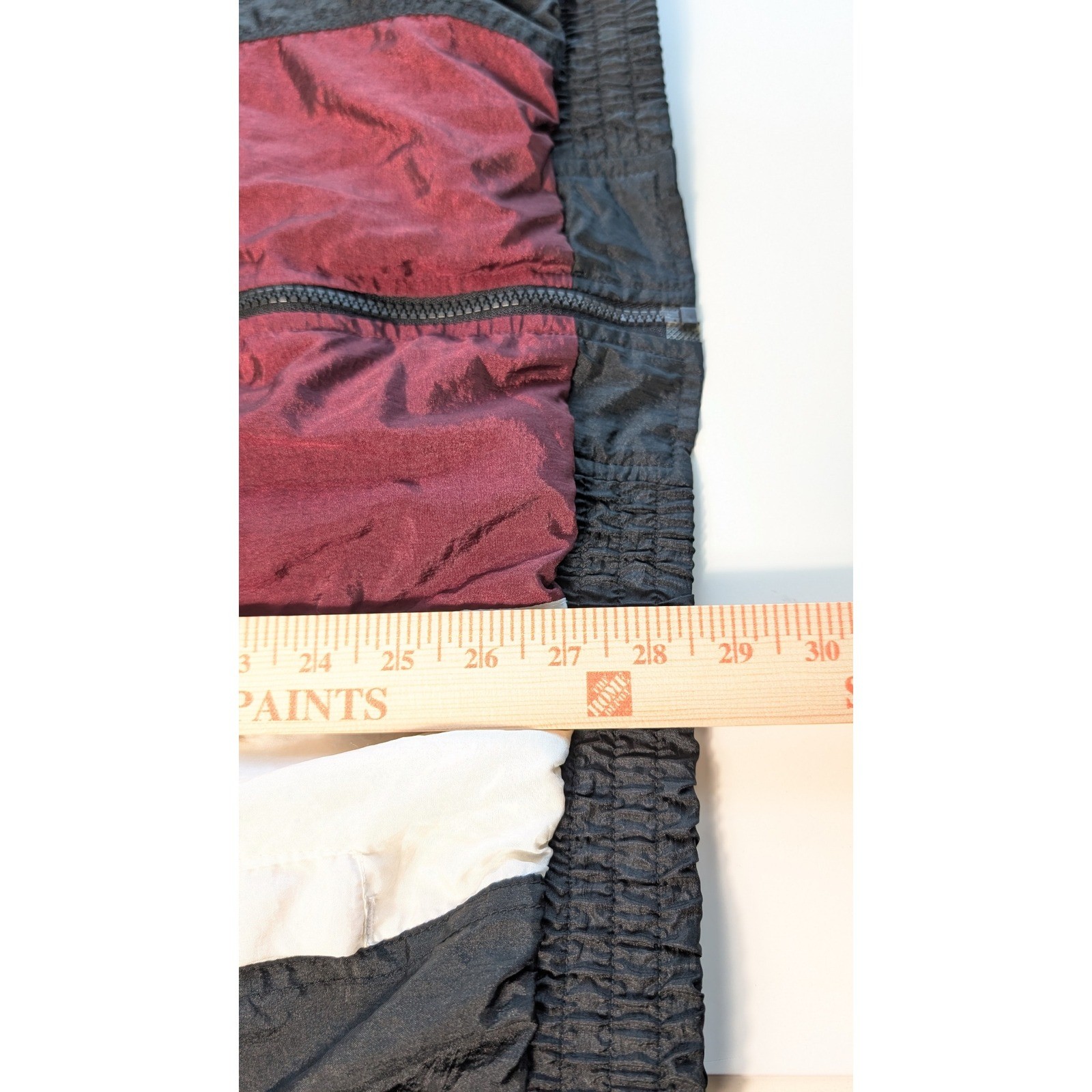 Vintage Lavon Maroon Color Block Nylon Track Jacket XL Zip Up Windbreaker 80s 90