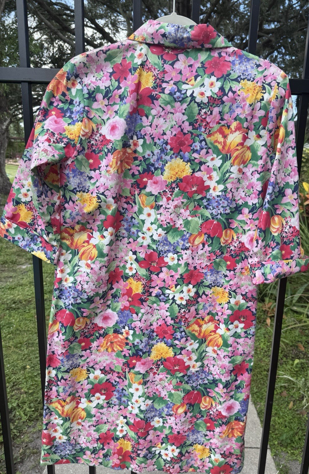 Vintage Dress Margaret Smith Floral 3/4 Sleeves 1970’s Sz 8