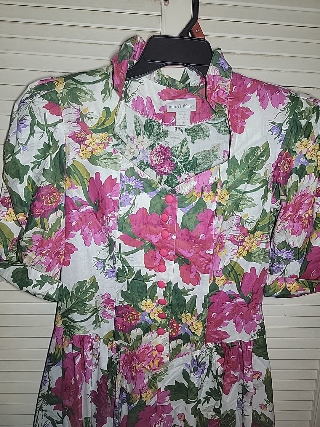 Vintage 80’s Betsey’s Things Summer Party Floral Cottagecore Dress Midi