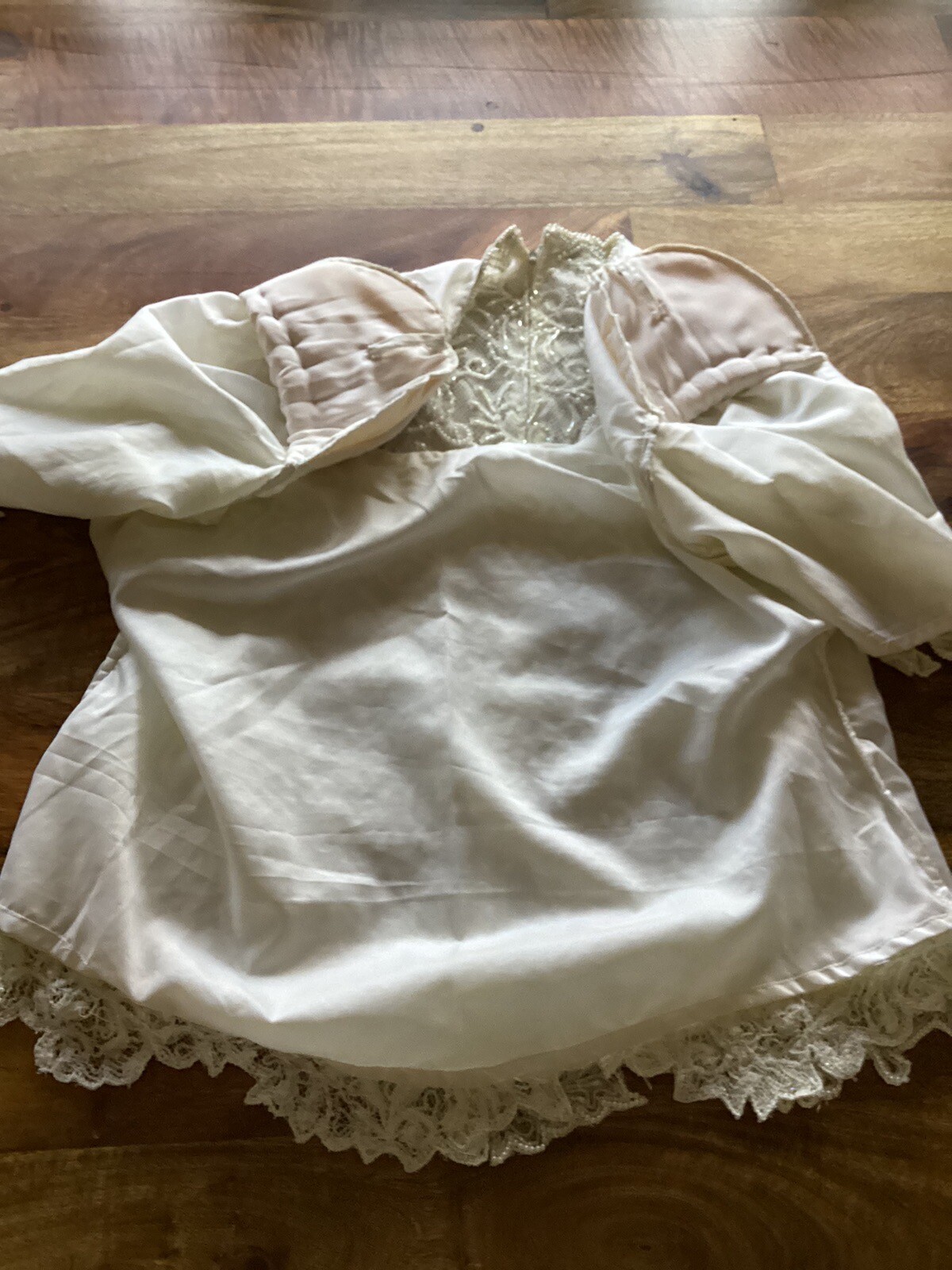 Vintage Brilliante By J.A,Women’s Beaded Pearl,Sequin+Lace,Dressy Blouse Sz XL