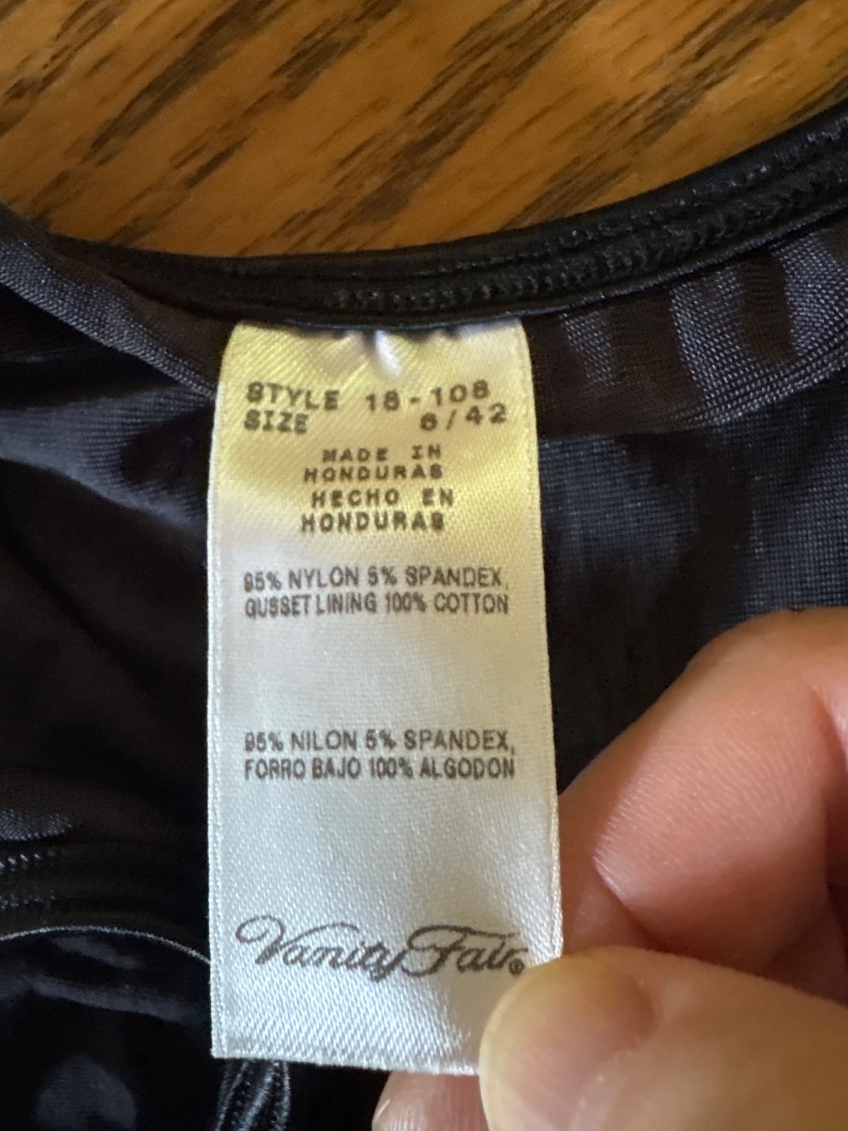 Vtg Y2K Vanity Fair Satin BLACK String Bikini Panty Underwear Size 6 Medium