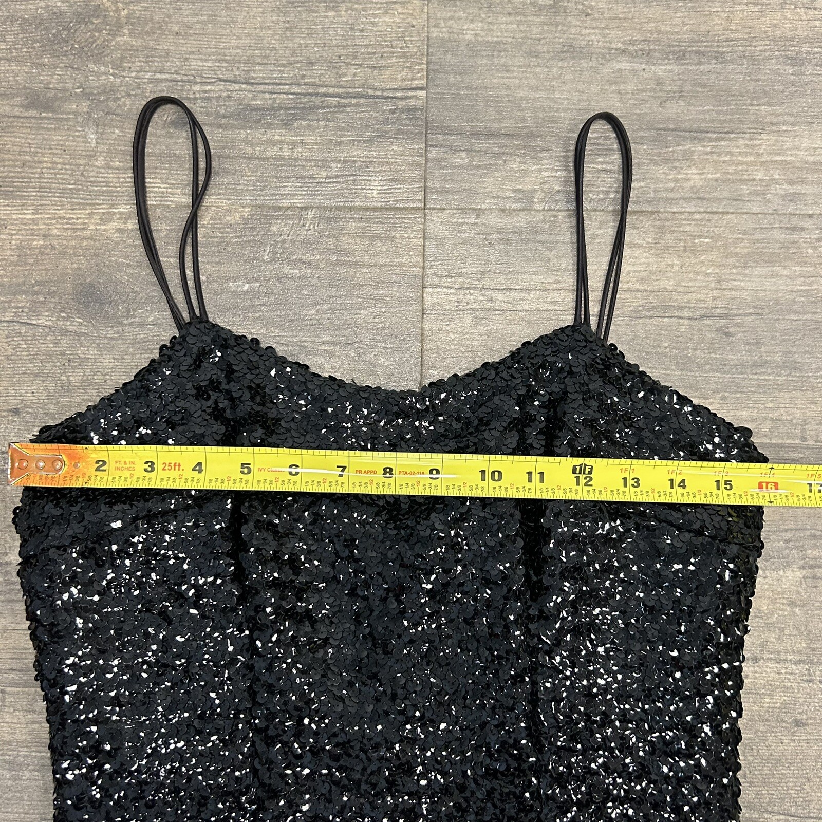 Vintage Carol Robins Sequin Black Strap Evening Dress NO SIZE TAG