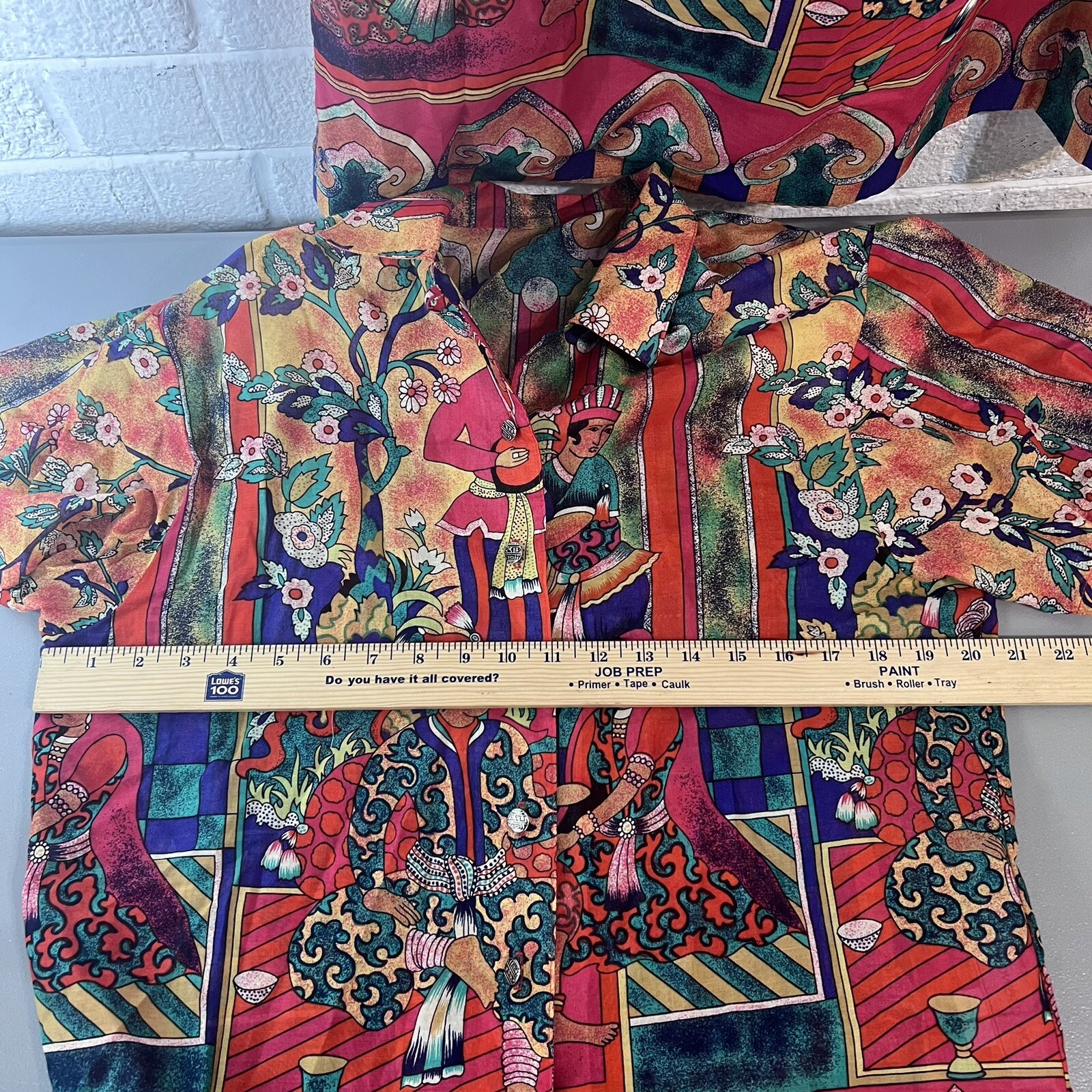 Vintage 80’s Howard Wolf Colorful Ethnic Skirt Matching Blouse Set Women’s 10