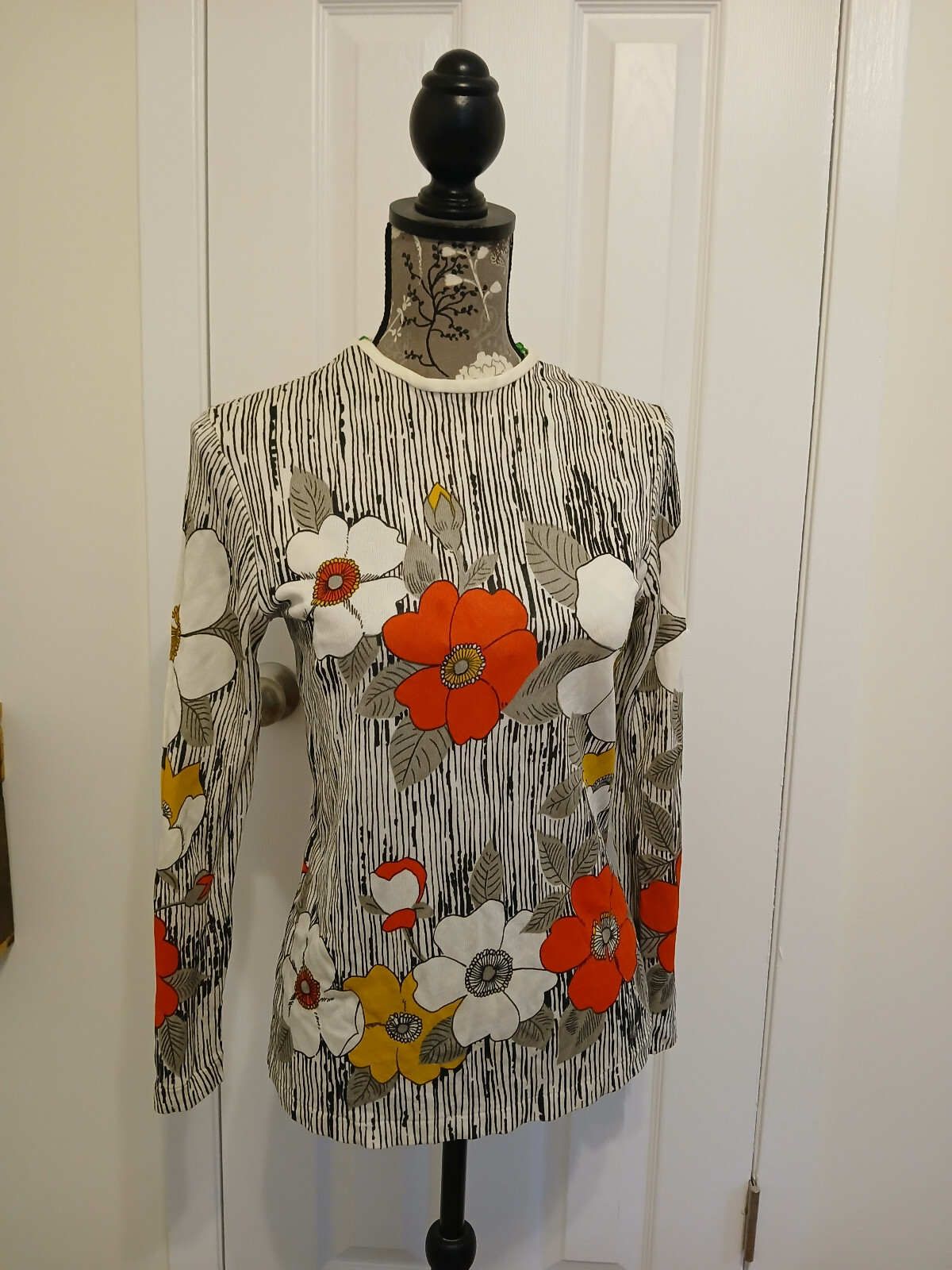 Vintage MOD Shirt Polyester 60s 70s Disco Retro Hippie MUST SEE Flower Power