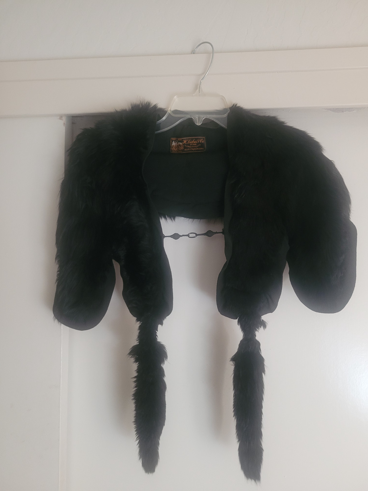 Vintage Real Fur Stole H Liebers & Co San Franciso BLK