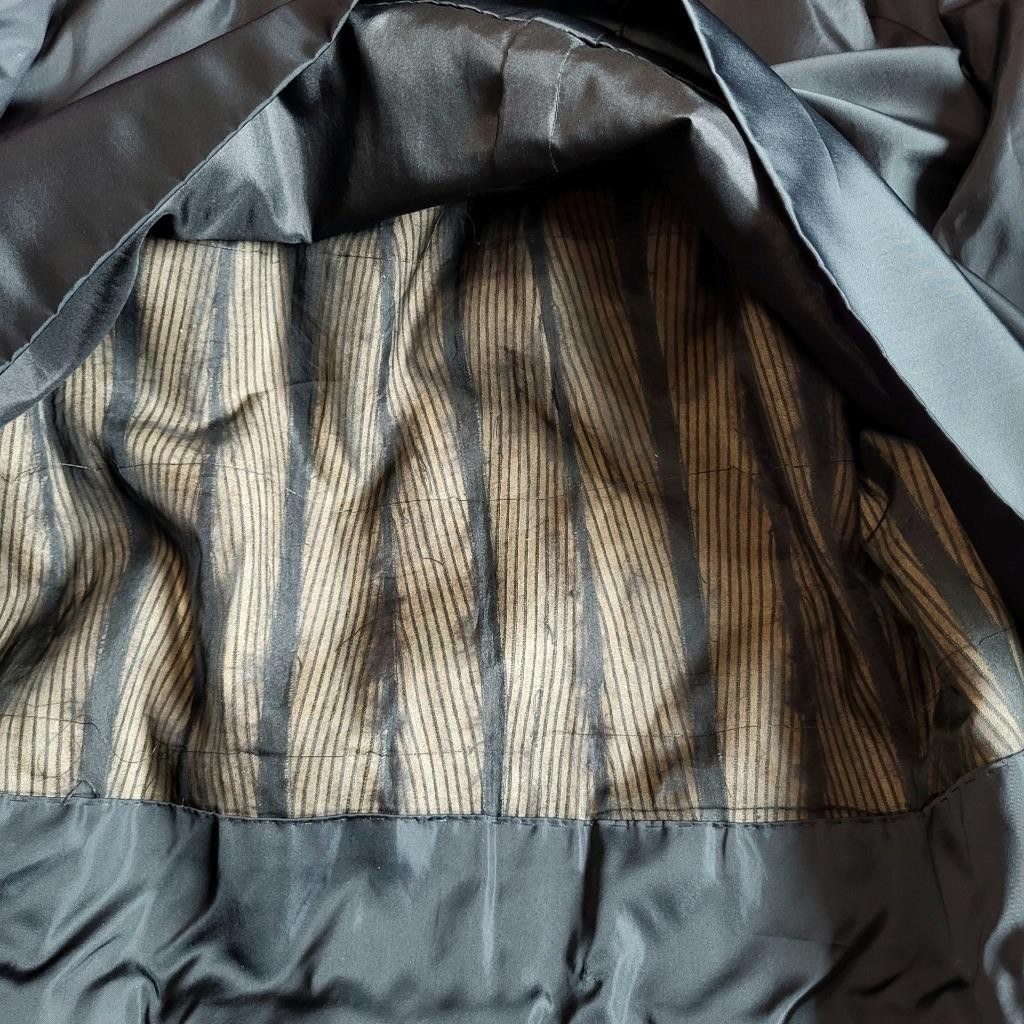 PARISIAN FURS~M/L~STUNNING VINTAGE BLACK GENUINE REAL FULL LENGTH MINK FUR COAT