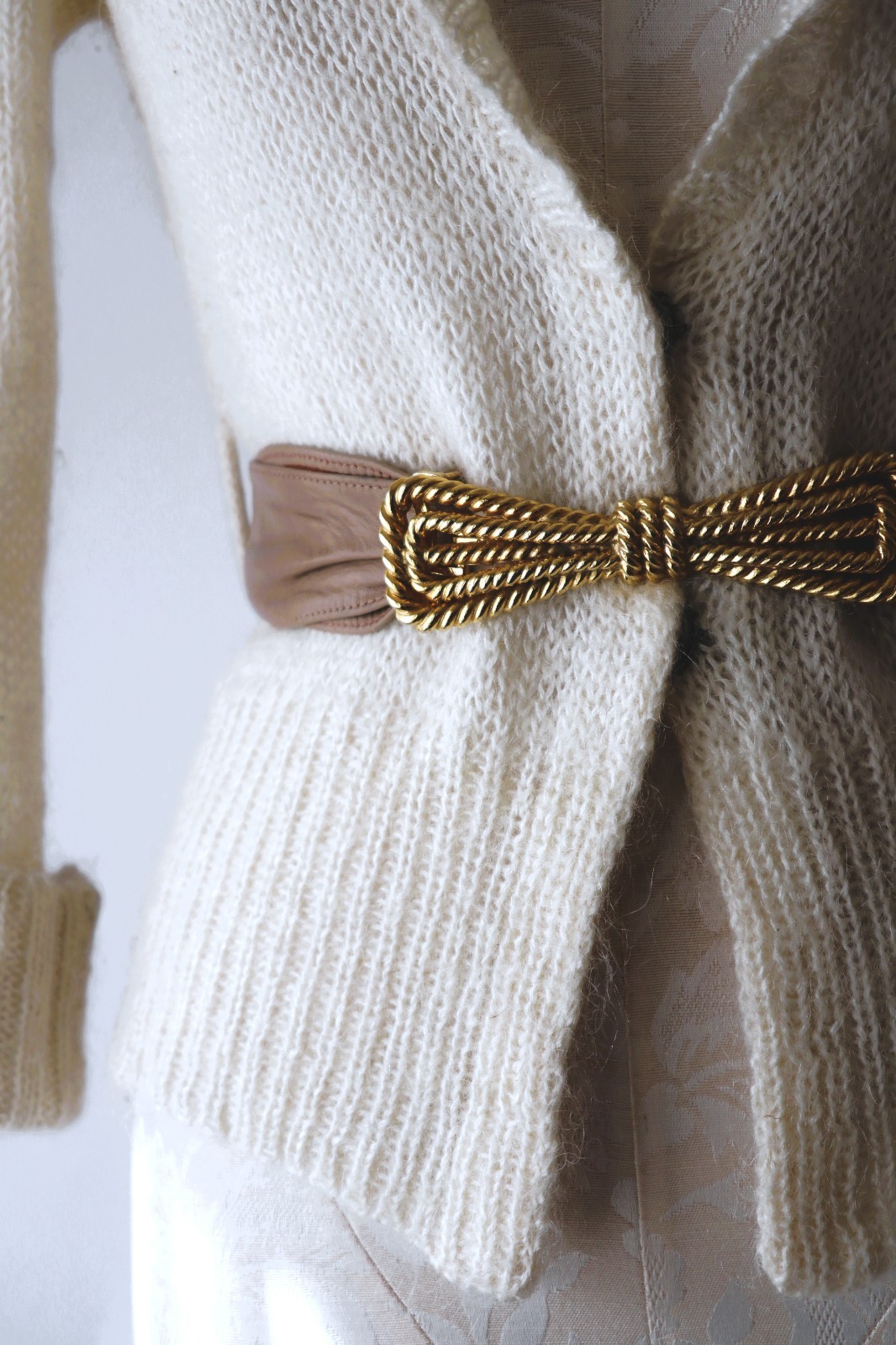 Y2K Isabel Marant Cream Fuzzy Mohair Romantic Cropped Cardigan Sweater Women XS