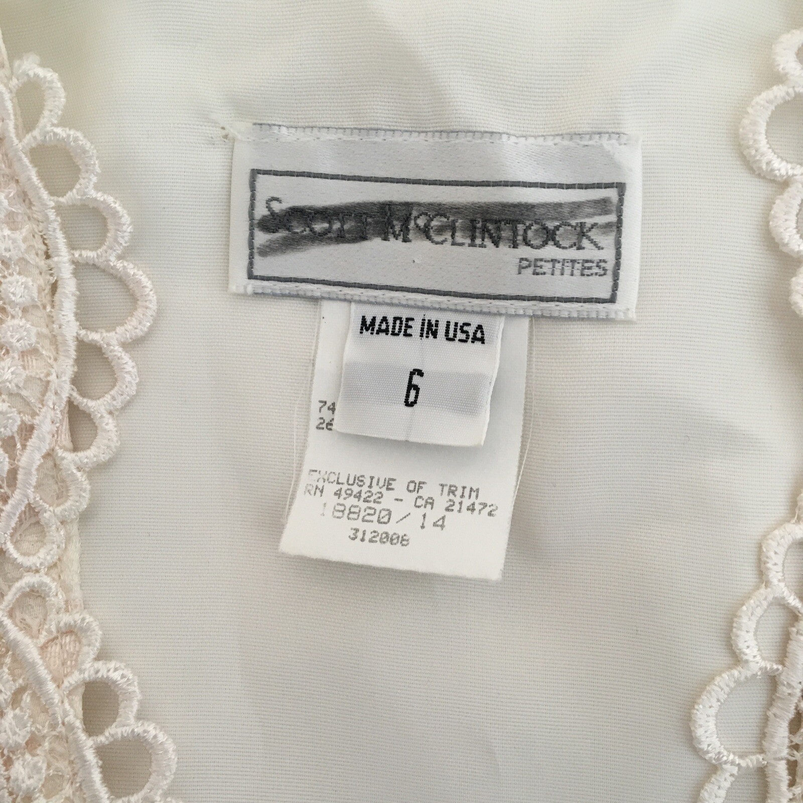 VTG 80s Lace Blush Pink Suit Skirt Pouf Sleeve Jacket Wedding Party DRESS P 6