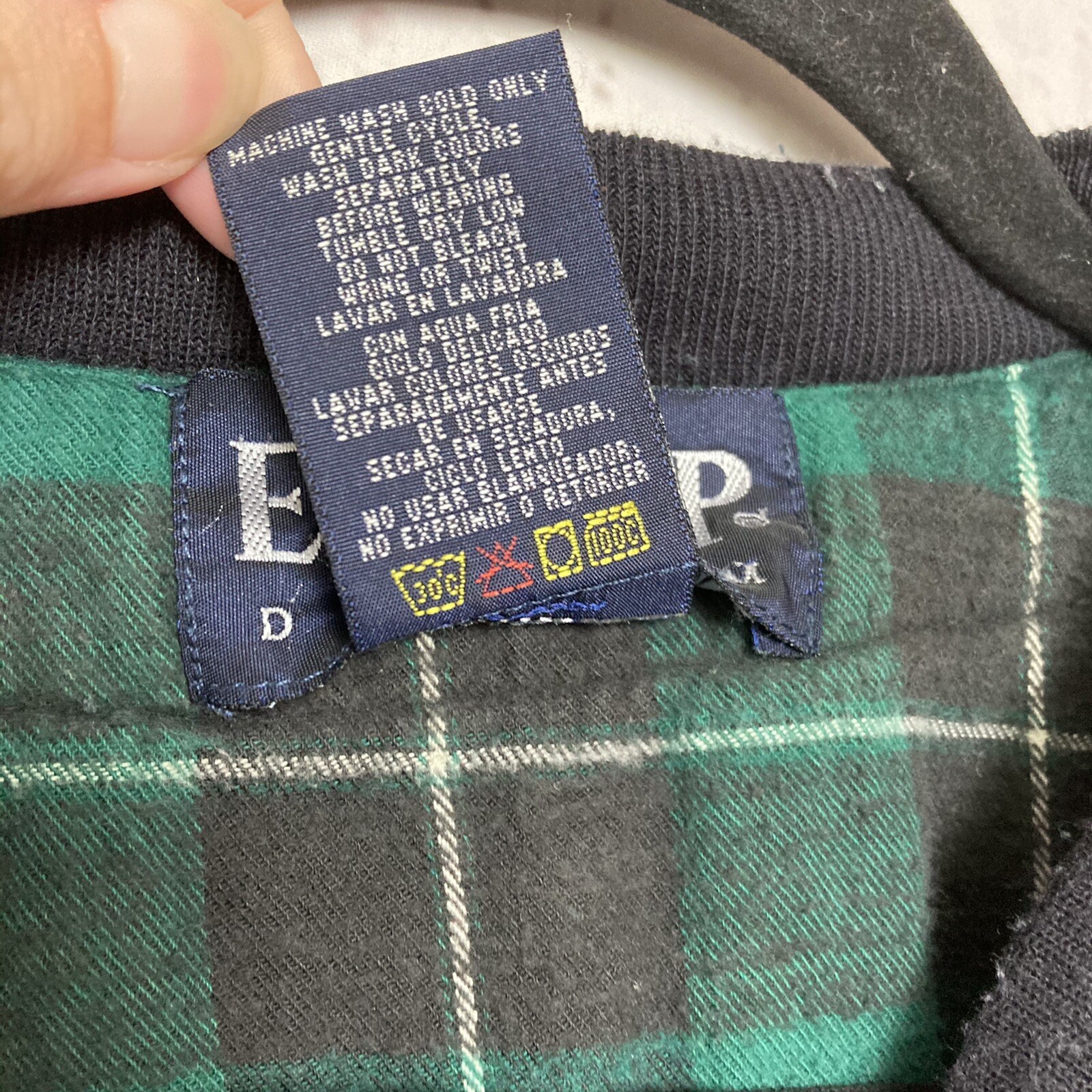 Vintage 90s Esleep Green Plaid Night Shirt Gown One Size Flannel Pjs Jammies 25”