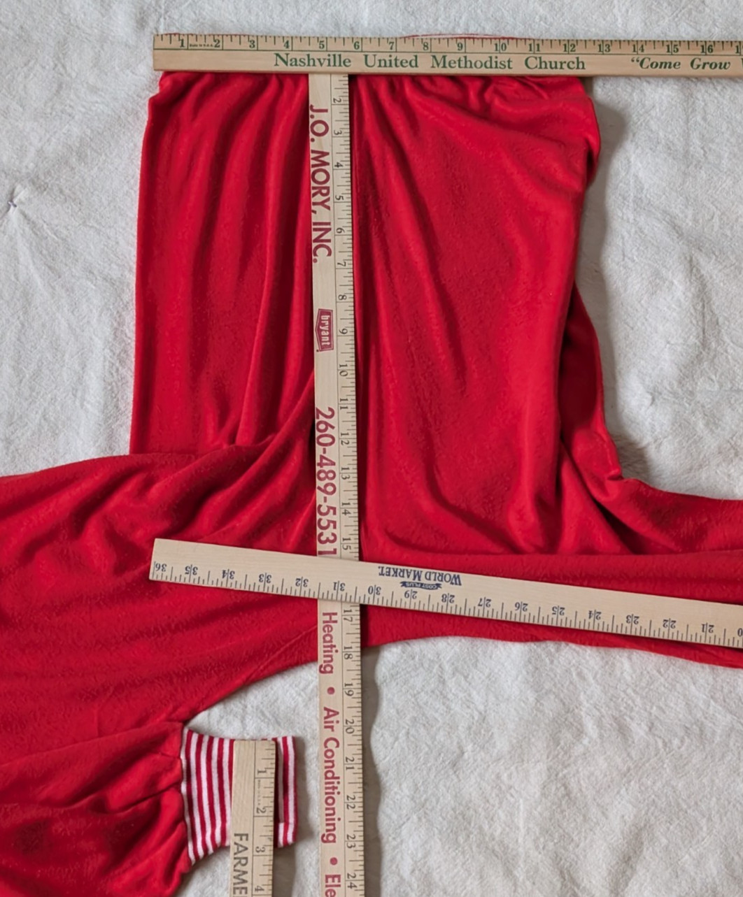 Hanes Vintage 60s Suede Knit Red Leisure Pajama 2 Piece Sweat Set Size LG