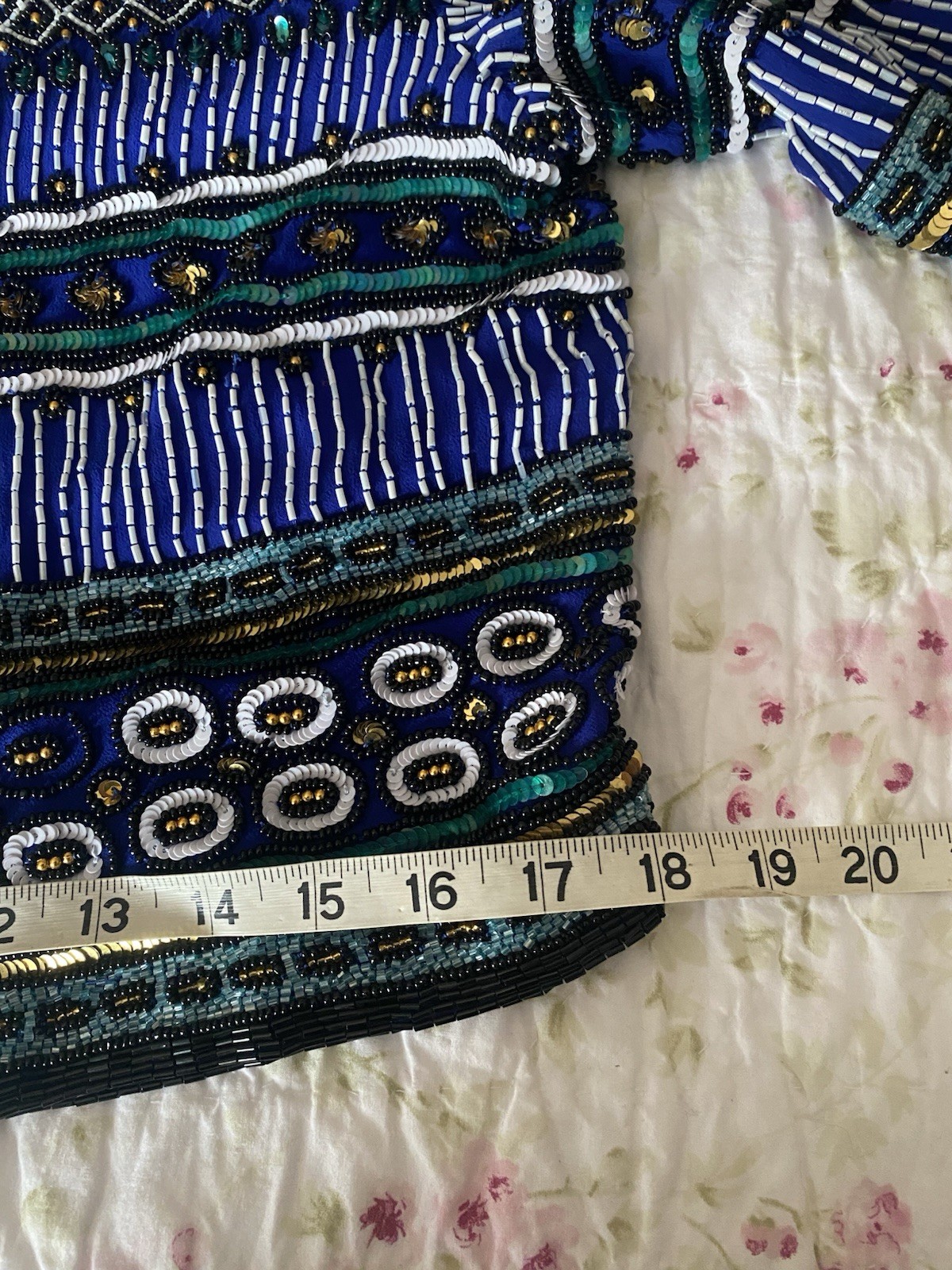 Stunning Vintage Beaded Blue Silk Jacket Niteline by Della Roufogali