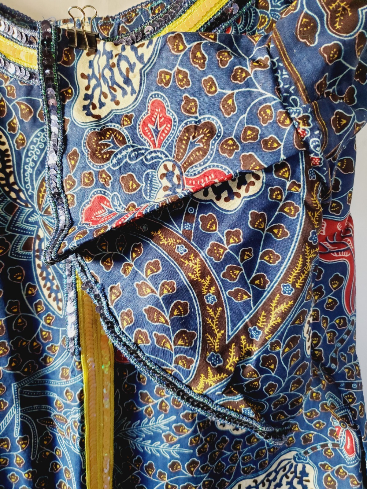 Vintage Long Hippie/African Hitarget Fabric Dress w/Cover/Scarf 💖