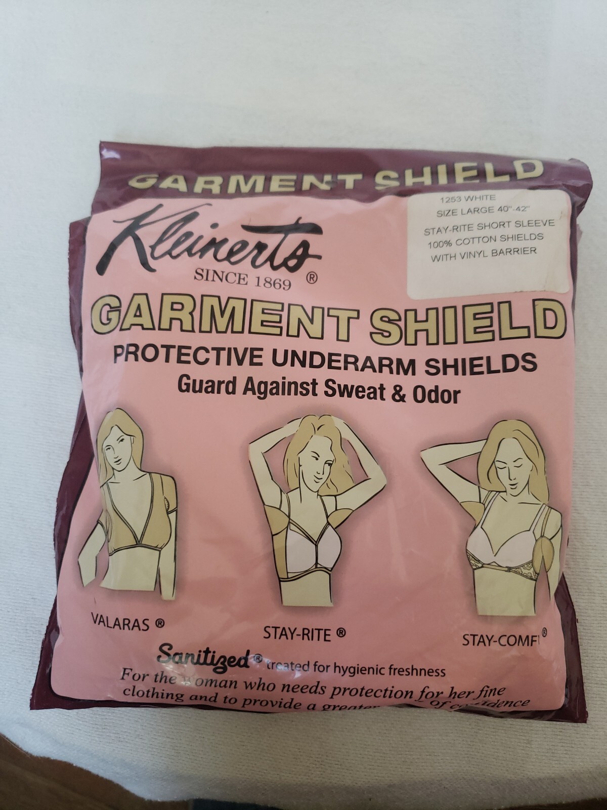 Kleinerts Garment Shield White Large Cotton