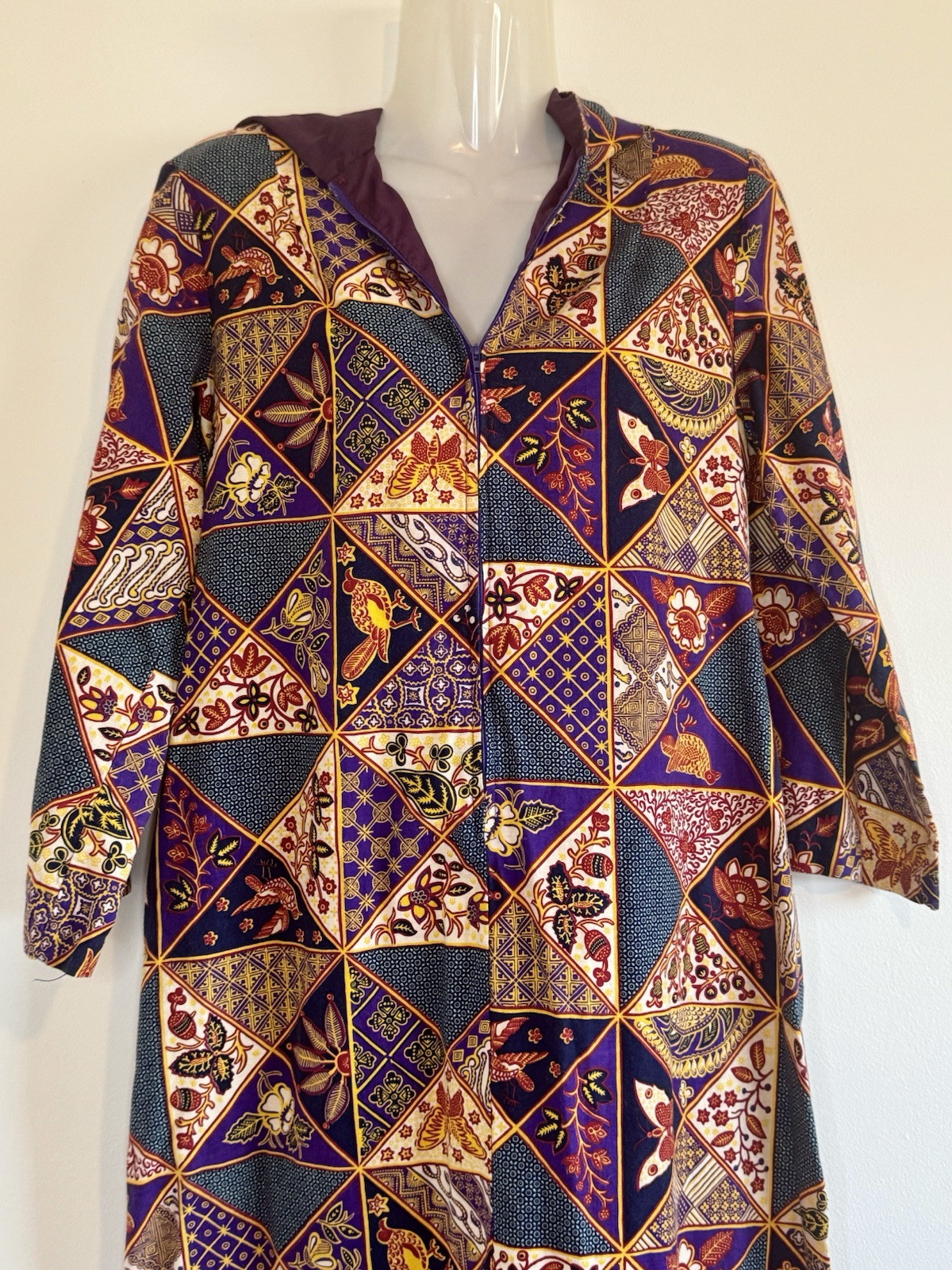 70s Berkleigh Juniors Vintage Hooded Caftan Hippie Boho Bohemian Festival