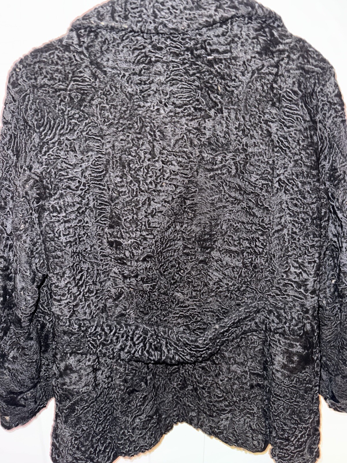 Vintage Alice G Black Lamb Fur Coat – Genuine High Quality Silk Lined Women’s M
