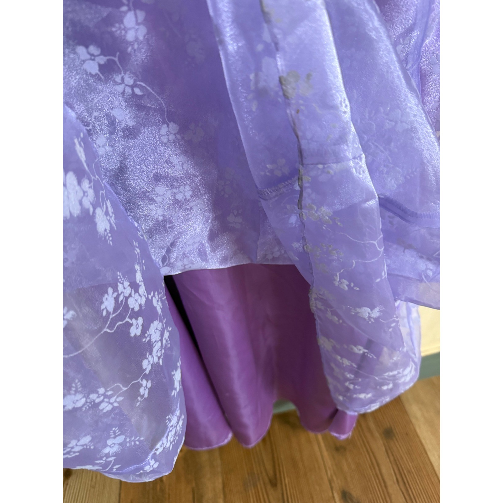 Zum Zum Niki Livas Vintage Lavender Floral Organza Maxi Skirt Fairy Size 5-6