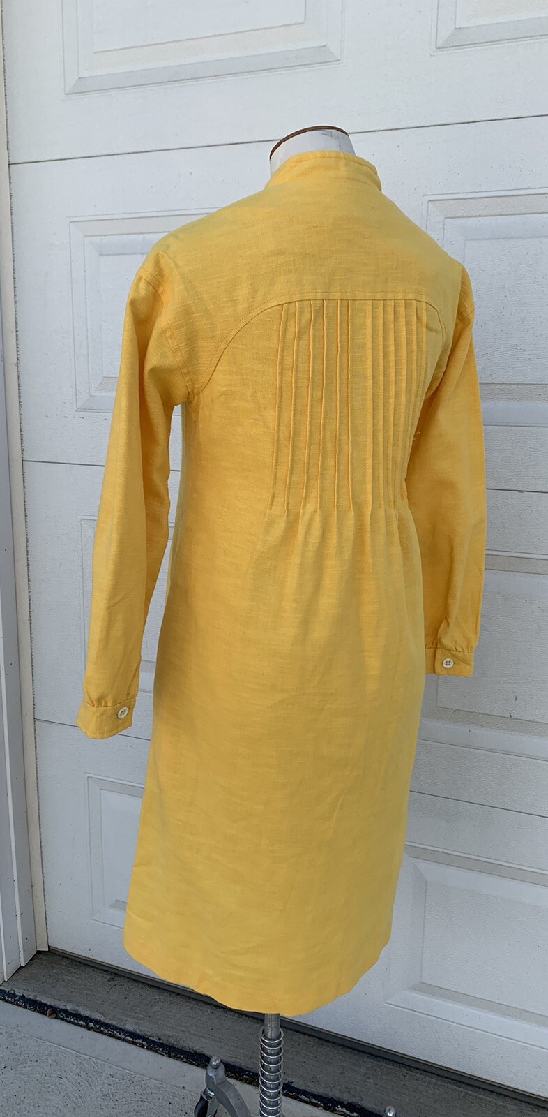Vintage 60’s 70s S. HOWARD HIRSCH Pintuck Sunflower Yellow Utility Dress XS/S