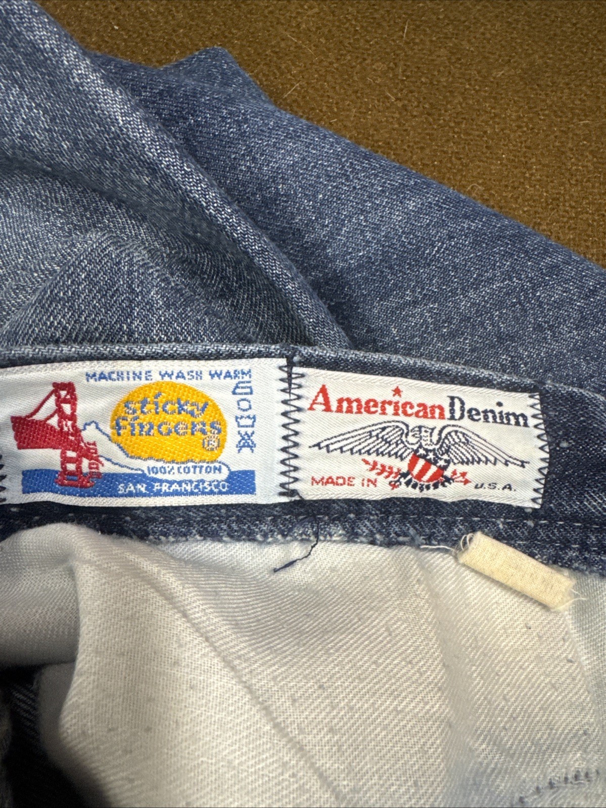 Vtg 1980s Denim Jeans Sticky Fingers GenX Retro 1980s High Rise Wide Leg Small