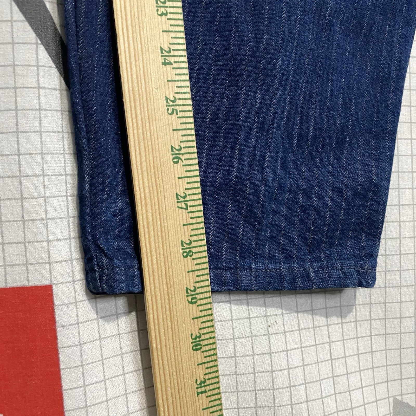 Vintage 70s Lee Jeans Pinstripe Pleated 27×29 High Waist Mom Talon Zipper USA