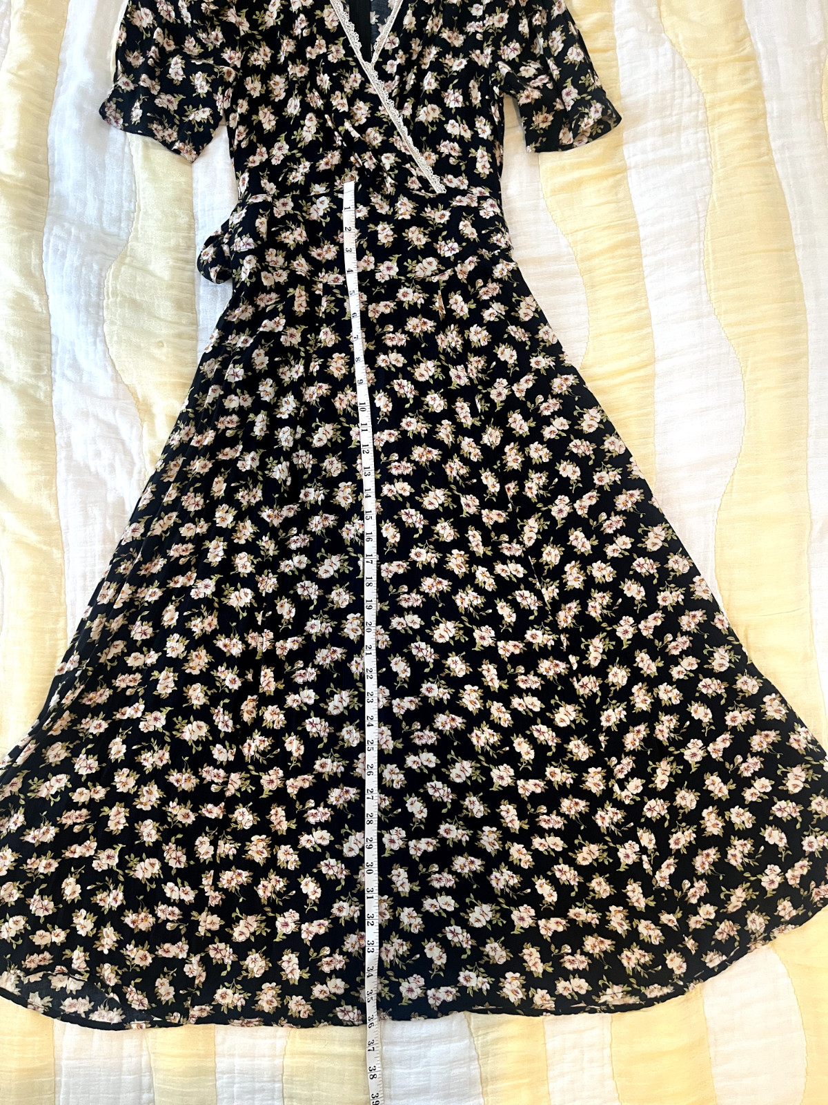 Doen Style Vintage Sarah Richards Rayon Black Floral Maxi Dress (tagged Sz 7)