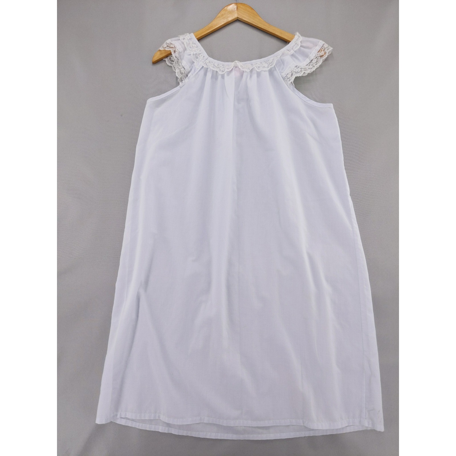 Vintage 2pc Nightgown Robe Set Sz M Lavender Lace Trim Carriage Court Sears