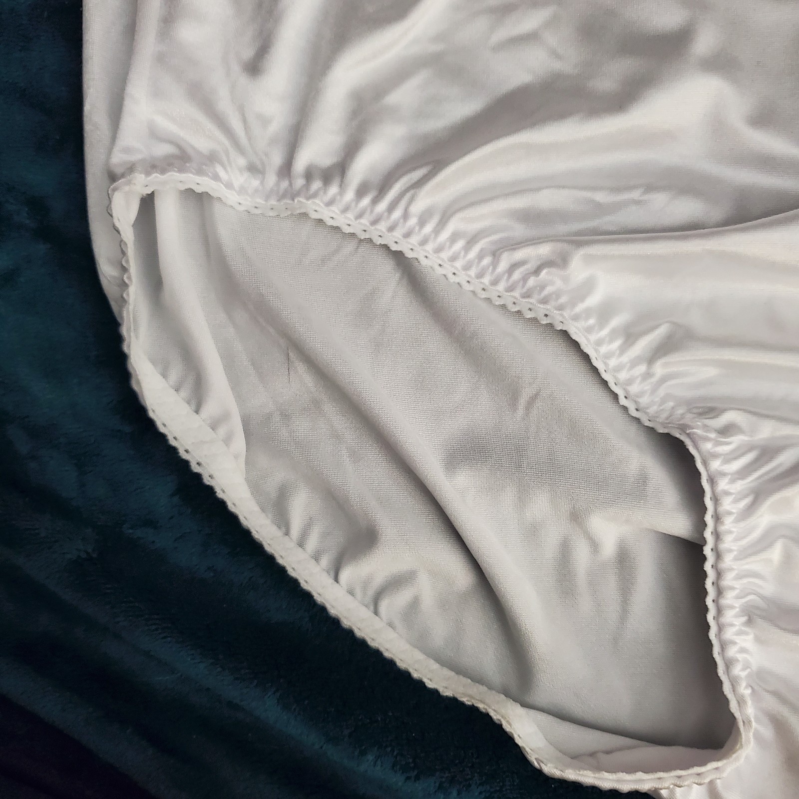 Vtg Sheer Panties Shiny Silky Nylon Gusset Plus Size 11 Sissy Sexy Granny Panty