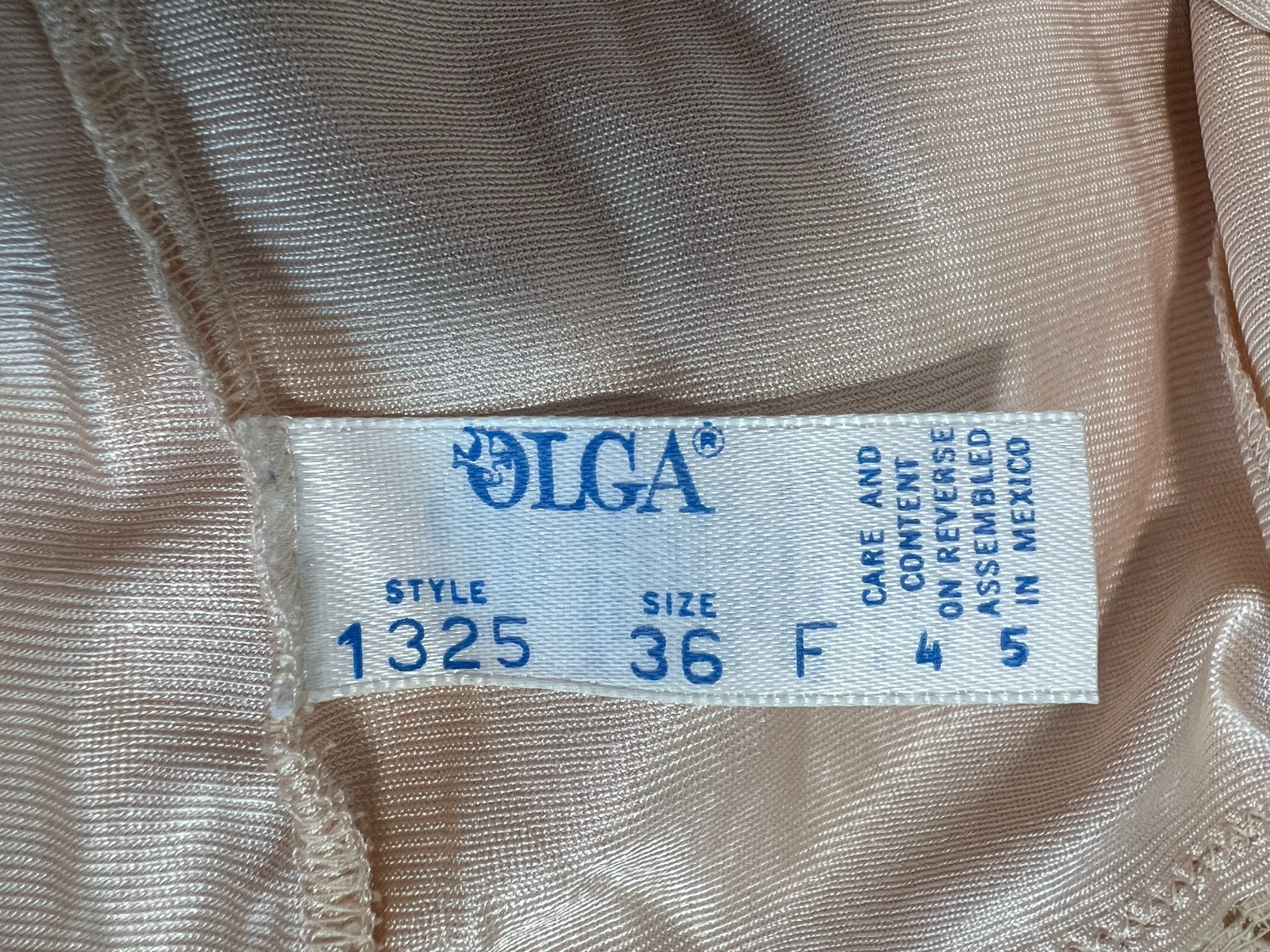 Olga ~ Women’s Slip / Nightgown ~ Lace Style ~ Beige ~ Size 36
